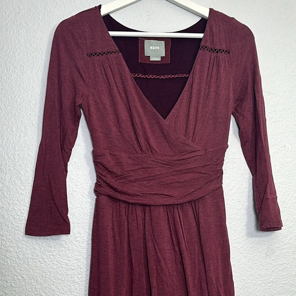 Maeve Anthropologie Galena Burgundy Jersey Knit Midi Dress Womens Size XSmall - Picture 5 of 13